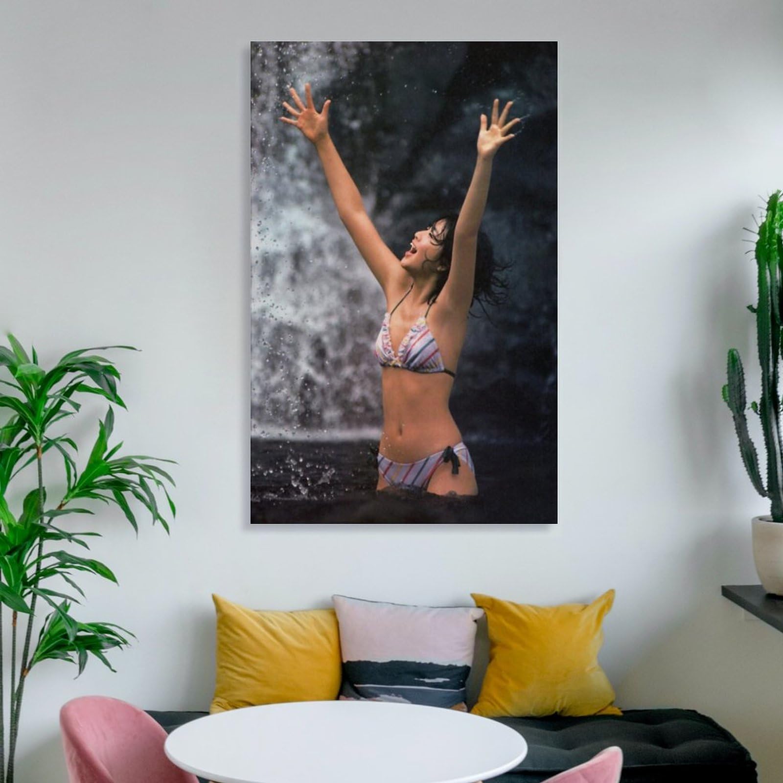 Amazon.co.jp: 菊池桃子水着セクシー写真ポスター絵画 キャンバス 壁